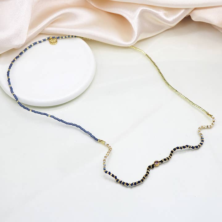 Gul och blå pärlarmband med omlott-design för wholesale av Peace Of Mind