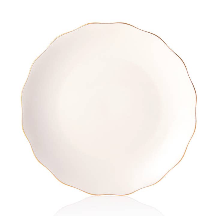 Godinger - Vendita all'ingrosso Antipastiera - Piatto da Antipasto con Bordo Dorato e Scallopato0