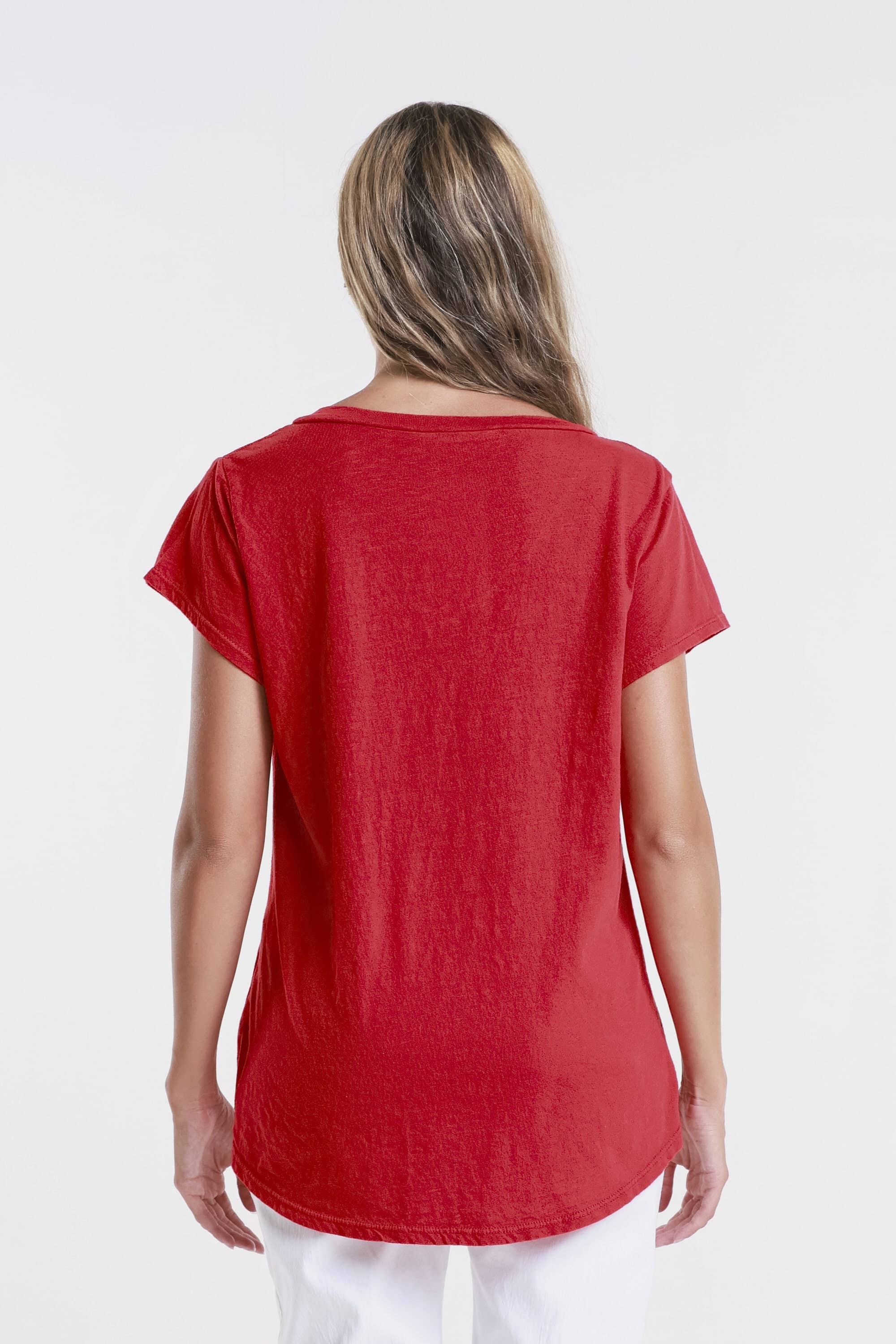 TINA Stephens Italy/Tees By Tina - Wholesale Blouse - Women's - Nola Cotton/Linen V-Neck Top (BSS207)29