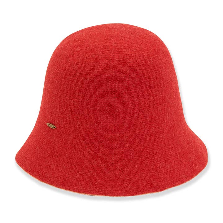 Red, Wool Reversible Bucket for wholesale by Headwear & Handbag Collections by Sun 'N' Sand