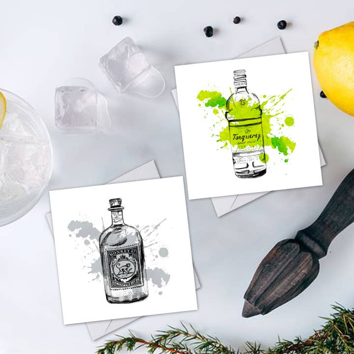 Catherine Loves - Wholesale Everyday Greeting Card - Gin Bottles- Tanqueray Gin Greeting Card1