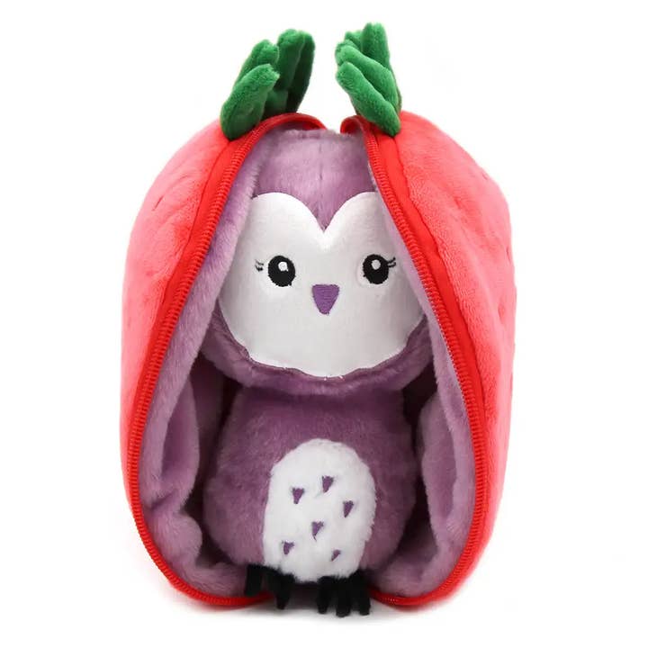 Speedy Monkey - Wholesale Stuffed/Plush Toy - Kids & Baby - Violet the owl/strawberry plush toy - Flipetz