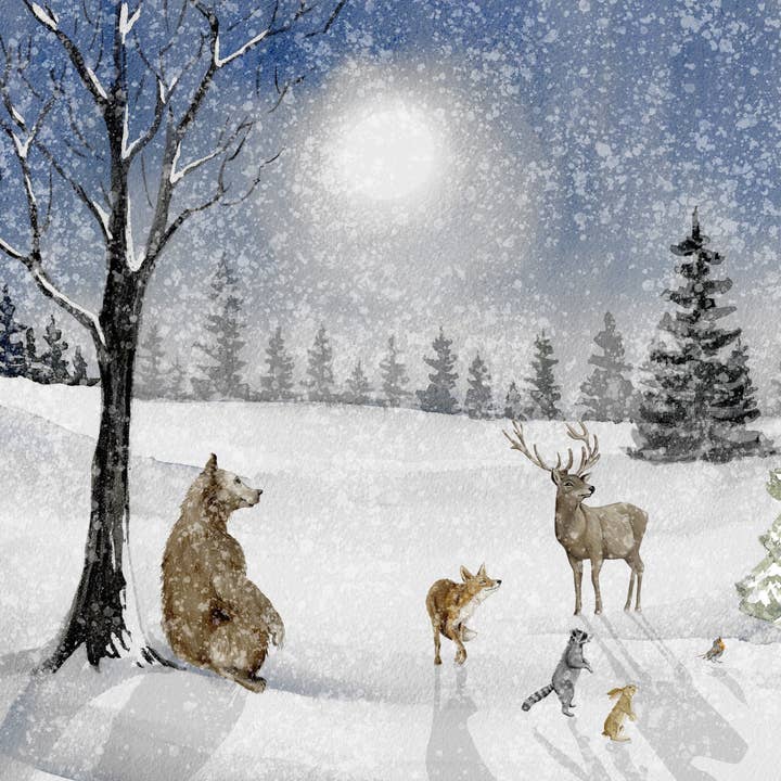 Moon and Woodland Animals- #66303 for wholesale by Lux Press Group | LPG Greetings