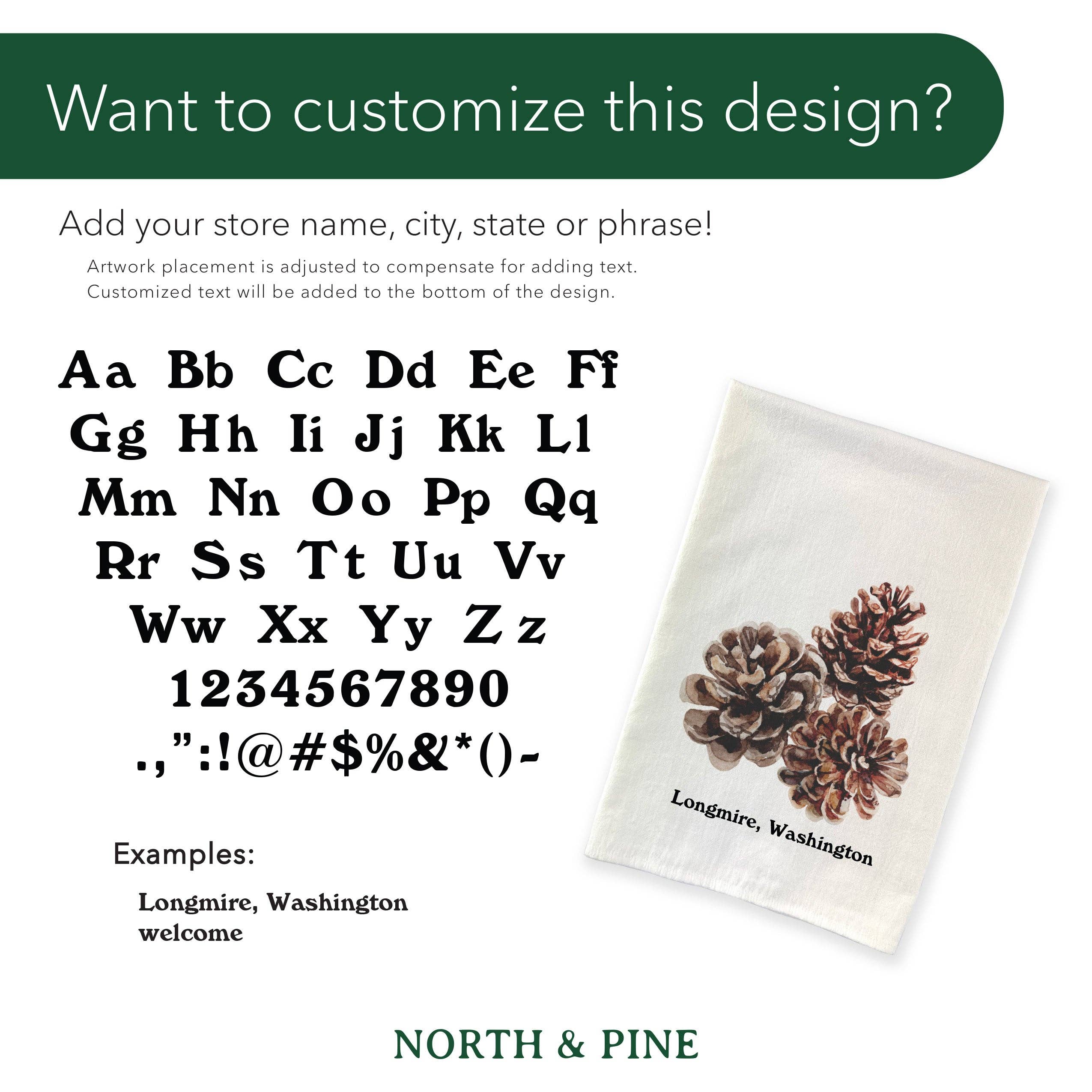 North & Pine – wholesale Tea towel – Antlers - Customizable Cotton Tea Towel3