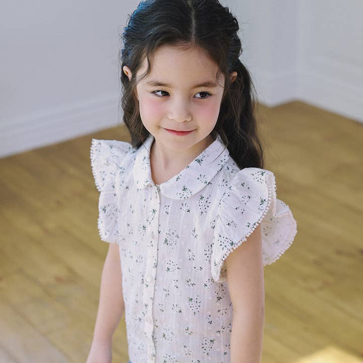 Freesia Blus med Krage och Ärmar i Änglastil med Heltäckande Tryck för wholesale av ToTo Heros