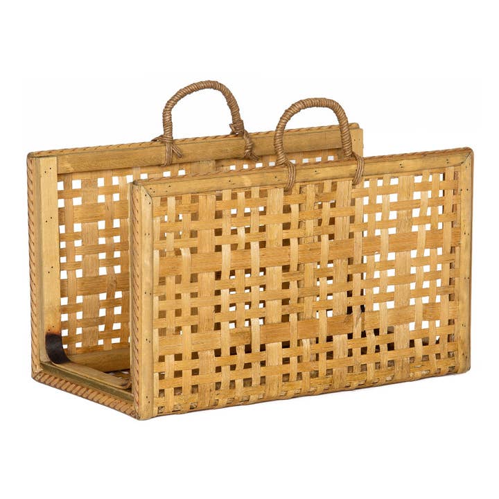 Andrea House - Wholesale Magazine Rack - Brown bamboo basket magazine rack1