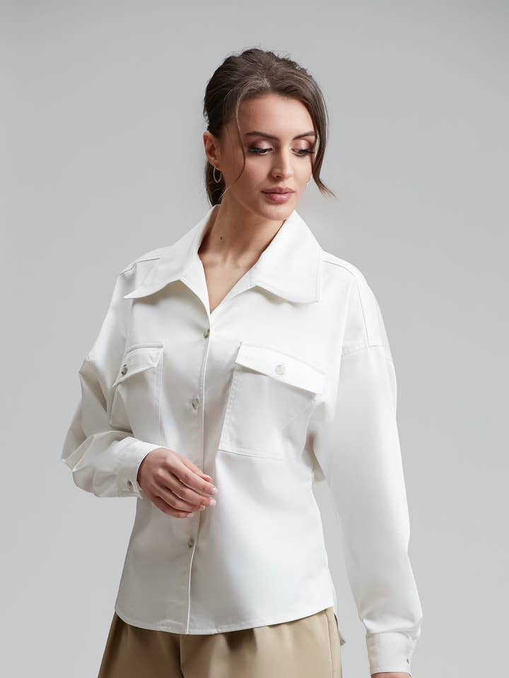 White Safari Shirt for wholesale by Alberto Makali