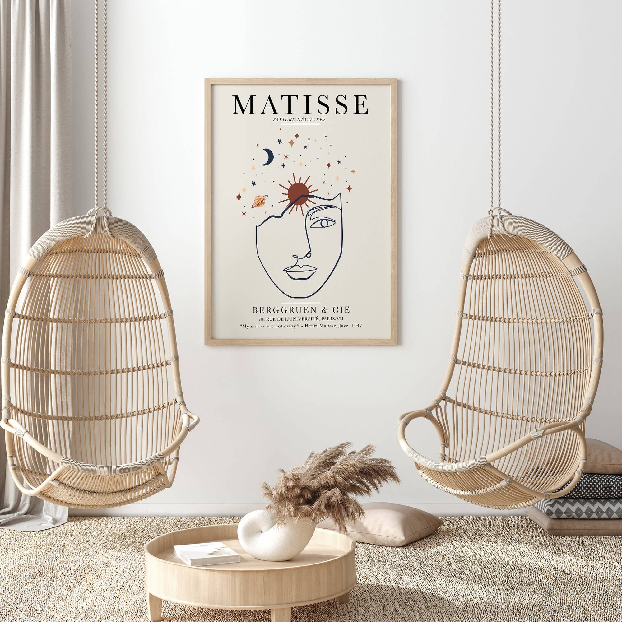 Sugar & Canvas – Engroshandel Kunsttryk – Henri Matisse Single Line Kvinde Face Vintage Plakat Linje Art Print | Matisse Print, Matisse Plakat, Berggruen og Cie, Papiers Decoupes #M737