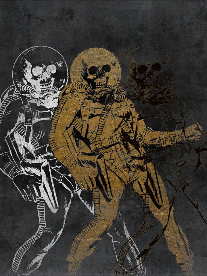 Pulp-serien: Lev, grin, kærlighed 18x24 for engroshandel hos Alter Images Art