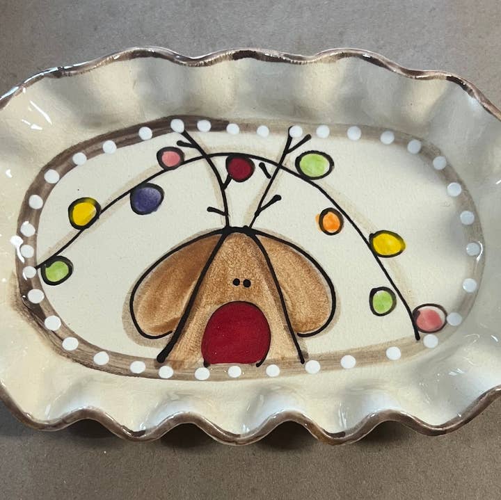 Heartfelt Traditions - Wholesale Jewelry Dish - Trinket Tray (Reindeer Lights - 2026 Christmas Collection)0