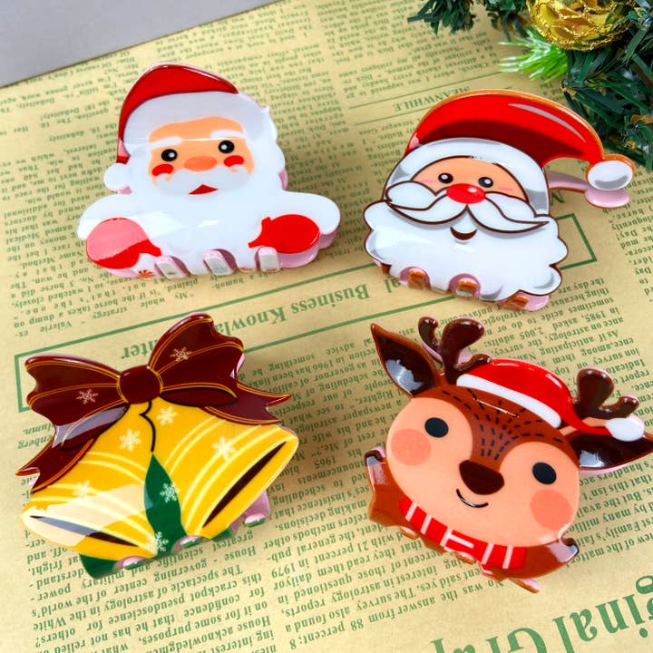 Santa Claus elk cartoon cute claw clip for wholesale by TheDivaSoap