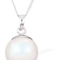 Oostenrijkse kristallen parelketting in parelmoer wit voor wholesale door Byzantium Collection Ltd