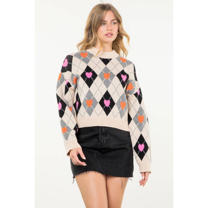CREAM Argyle Pattern Knit Sweater for wholesale on Faire