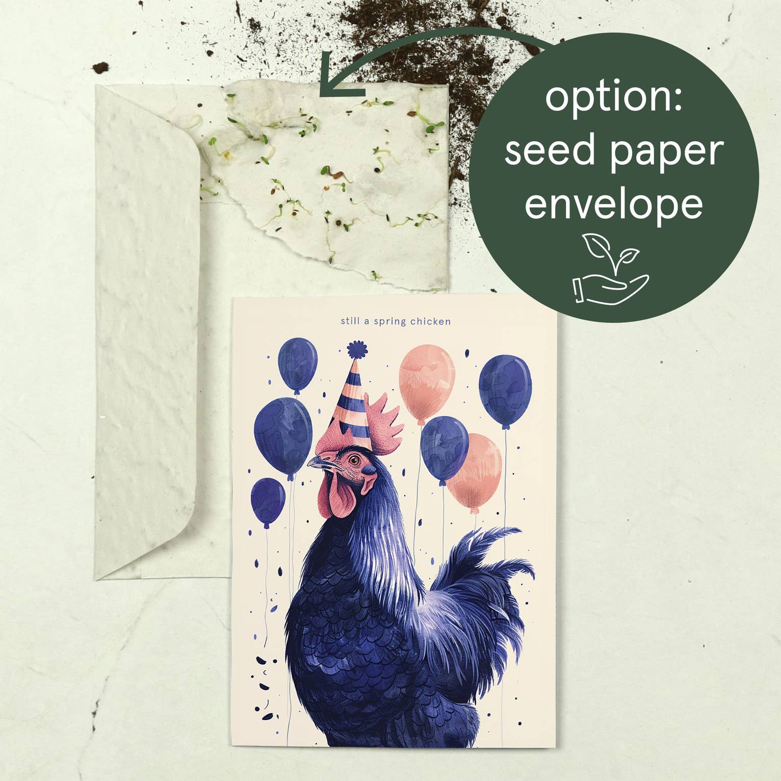 Botanopia - gifts , decor and cards for plant lovers - Wholesale Birthday Card - Still a spring chicken | Funny Birthday Cards8