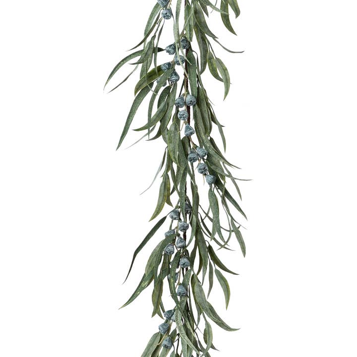 Eucalyptus Garland With Fruit, 1/poly, 189cm, Grey-green for wholesale by GASPER GmbH
