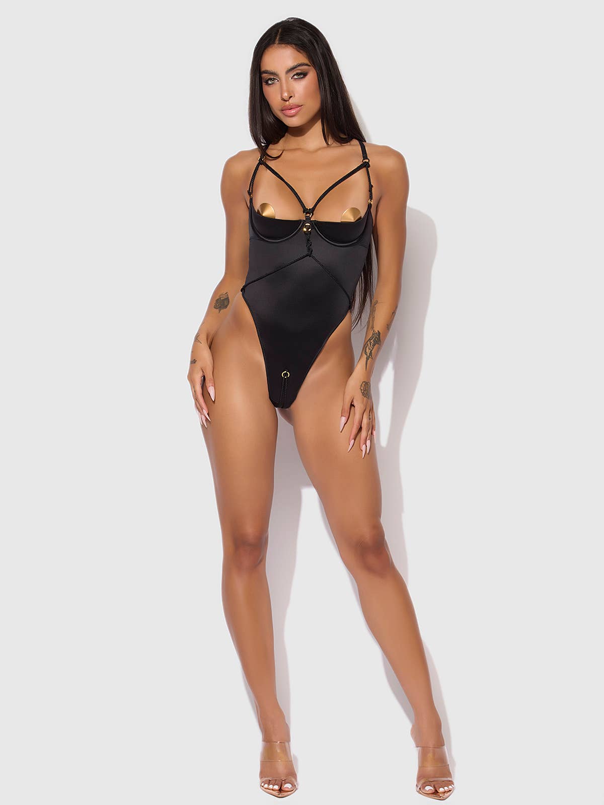 House of Desire - Wholesale Lingerie Bodysuit - Women's - IRYNA SILKY MICRO & ROPE CROTCHLESS TEDDY1