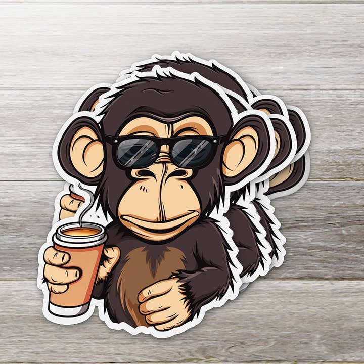 Coffee Monkey für den Großhandel von Ozark Sticker Company
