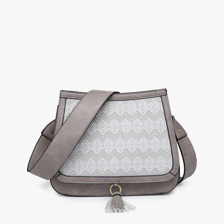 Jen & Co. - Wholesale Crossbody Bag - Women's - M1970A Bailey Contrast Crossbody w/ Guitar Strap