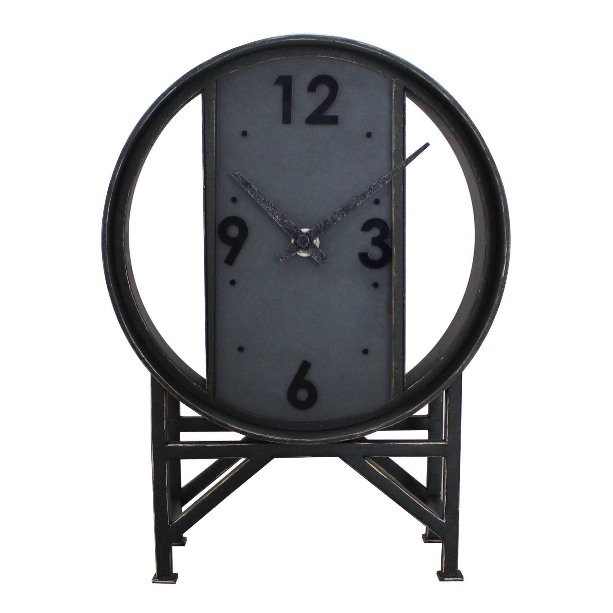 Hermle - Wholesale Desk Clock - Quinton Wrought Iron Desk Clock with Gray Dial1
