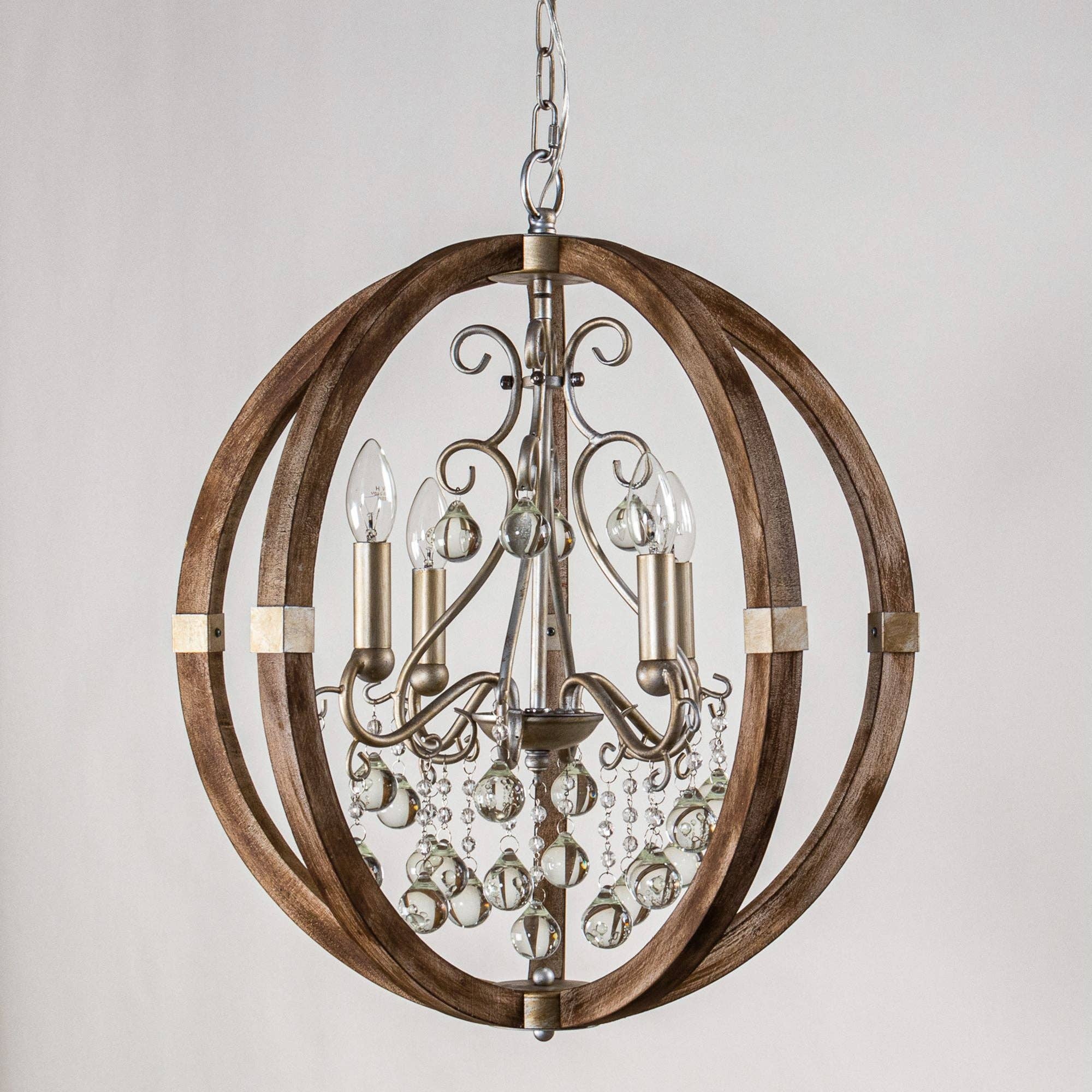 Brio Lighting - Wholesale Chandelier/Hanging Light - Lusteria Rustic Brown 4-Light Caged Pendant Light6