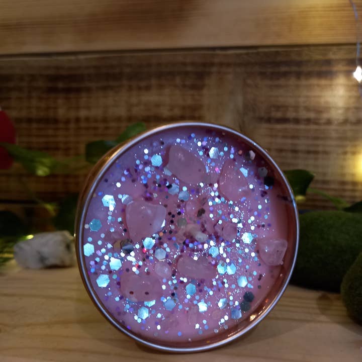 Cosy Rosie Candles - Wholesale Travel Candles - Handmade Rose Quartz Crystal Candle Scented2