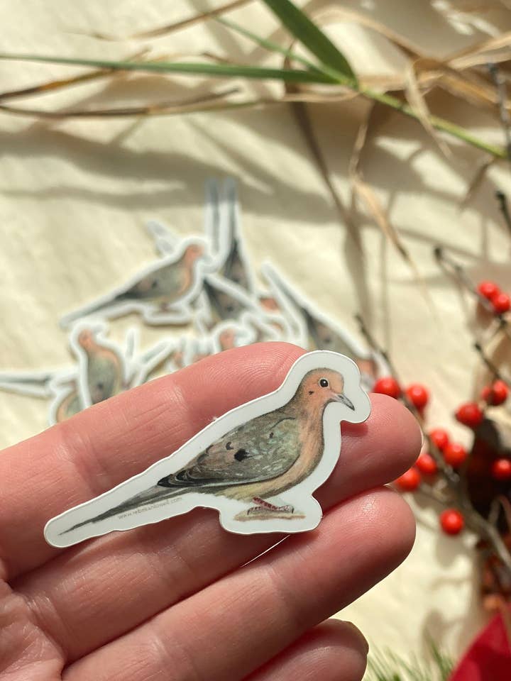 Mourning Dove Vinyl Sticker Decal for wholesale by Rebekah Lowell Creative Studio