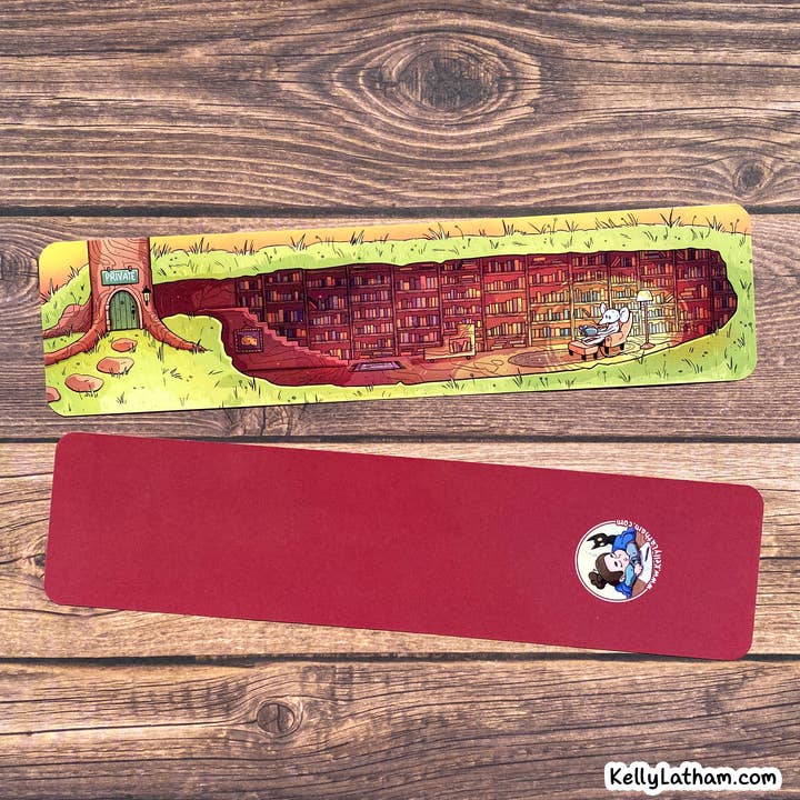 Underjordisk bibliotekbokmärke – Mysig bokvråpresent – Bokälskare för wholesale av Kelly Latham Art