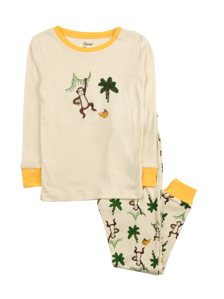 Leveret Pajamas - Vente Haut et bas de pyjama – enfant - Pyjama deux pièces en coton imprimé animaux13