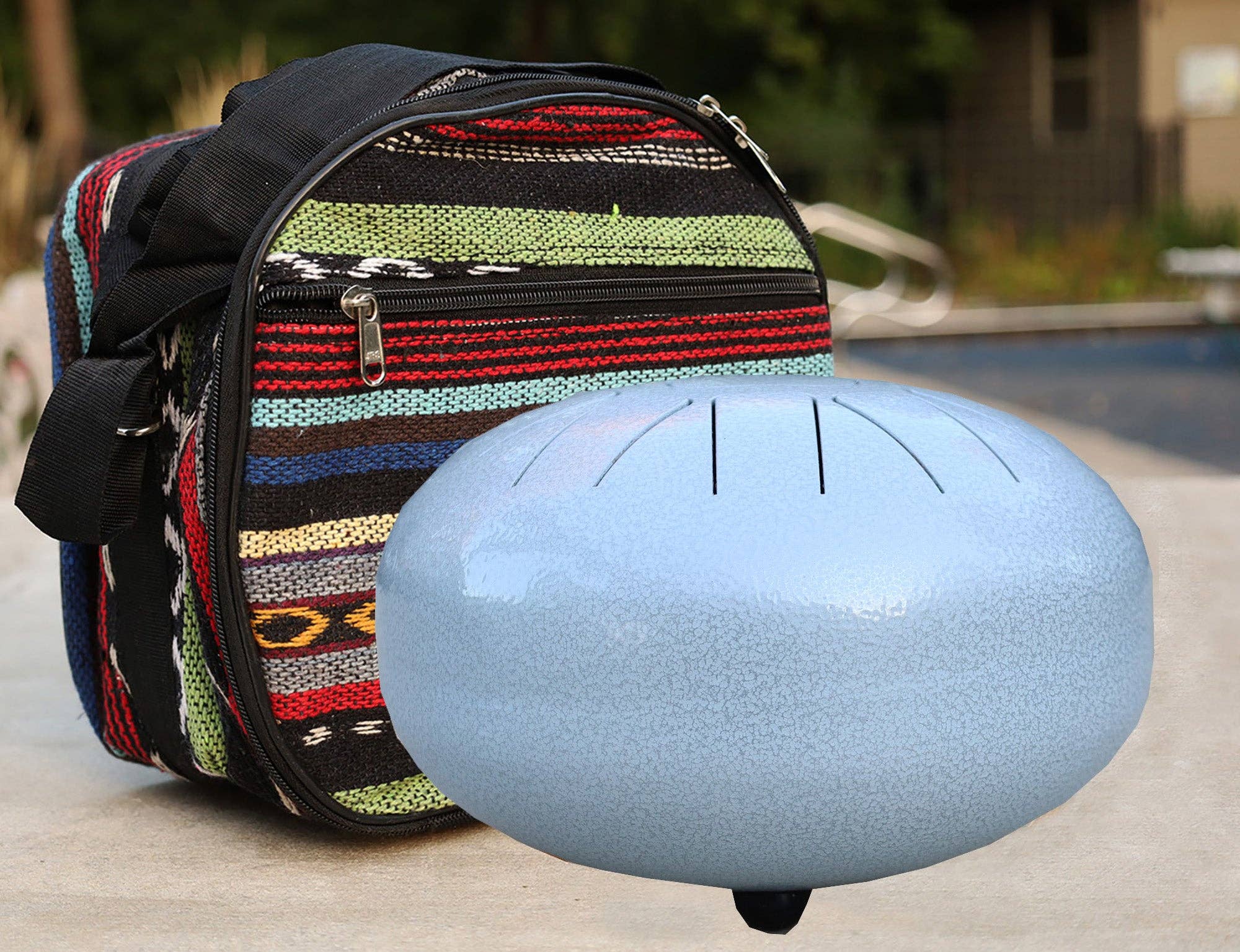 Lungta Imports - Wholesale Music Accessory - Steel Tongue Drum 11 Notes 12 Inches Tank Drum, Handpan Drum, Chakra Drum, Percussion with Padded Travel Bag, Mallets and More5