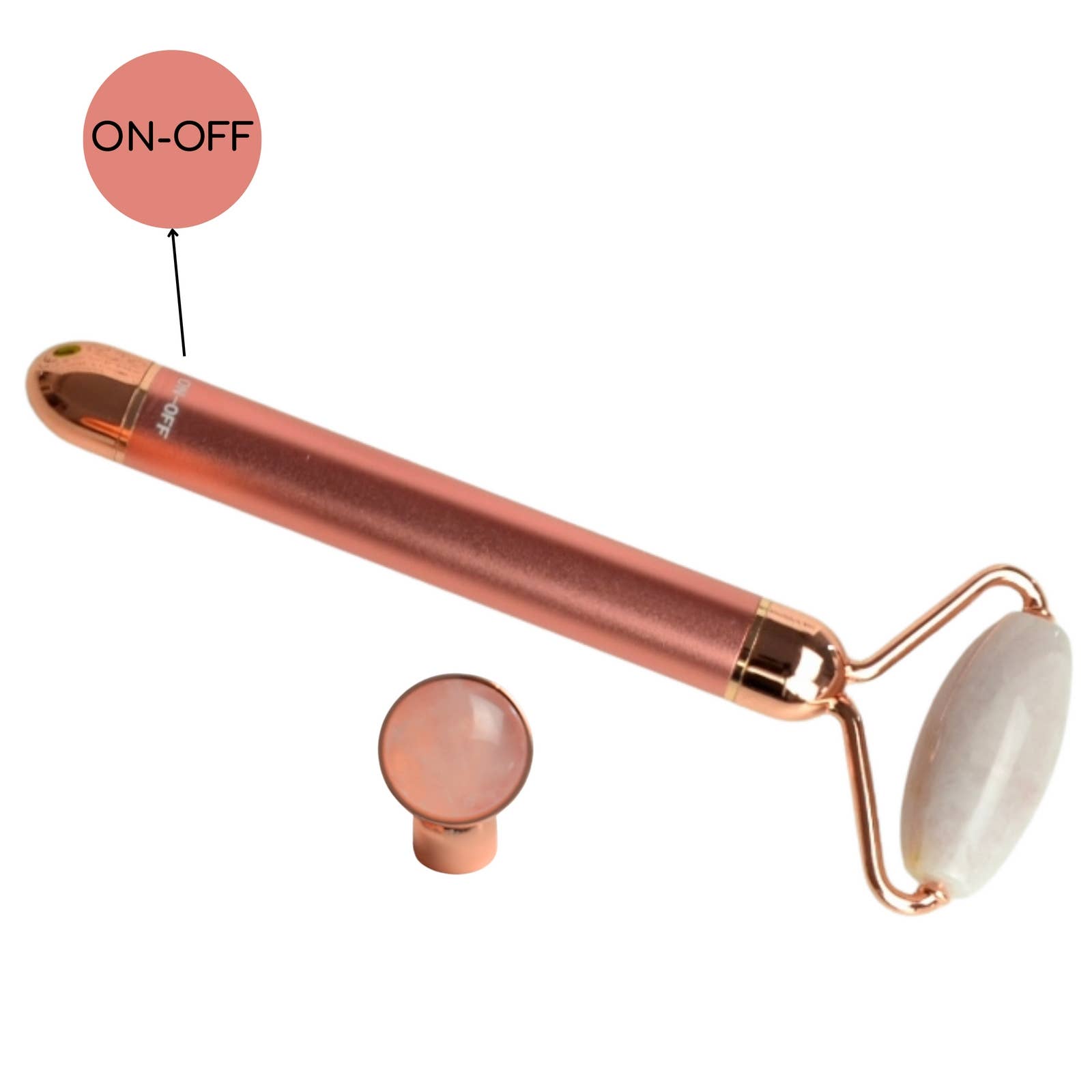 Zen'Arôme - Vendita all'ingrosso Rulli viso/di bellezza - Rullo massaggiatore viso elettrico doppia testa in quarzo rosa8