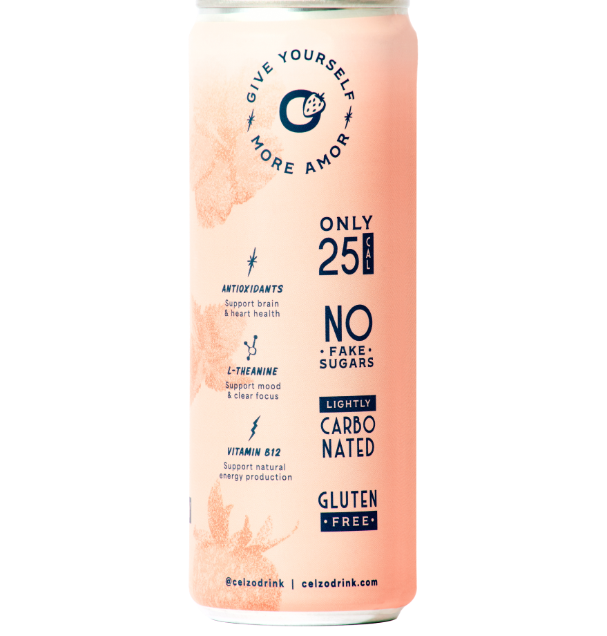 Celzo Agua Fresca - Wholesale Sparkling Water - Strawberry Hibiscus Mint - 12oz bubbly agua fresca 1