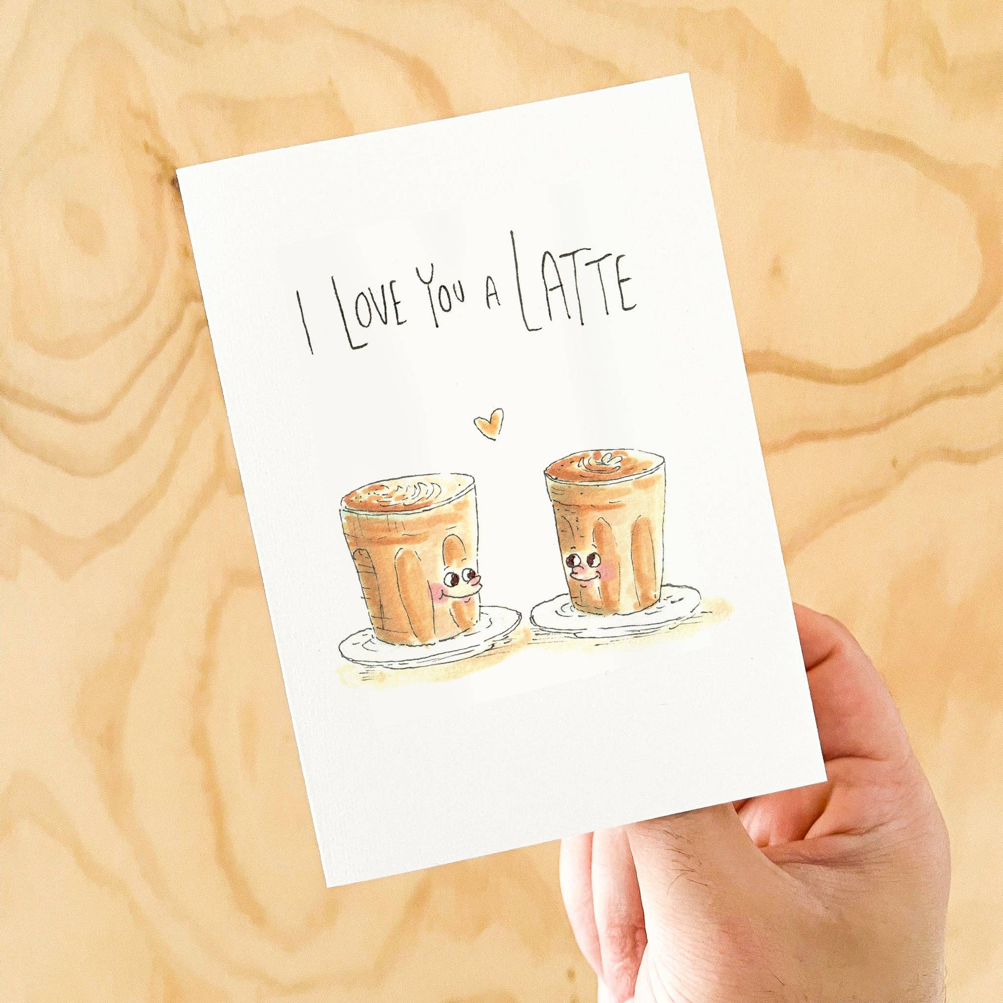 Well Drawn - Wholesale Love Card - I Love You a LATTE3