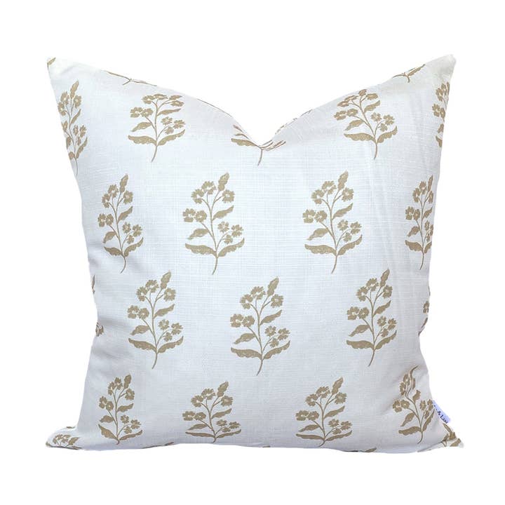 Frankie Floral Pillow in Natural for wholesale by Brooke and Lou