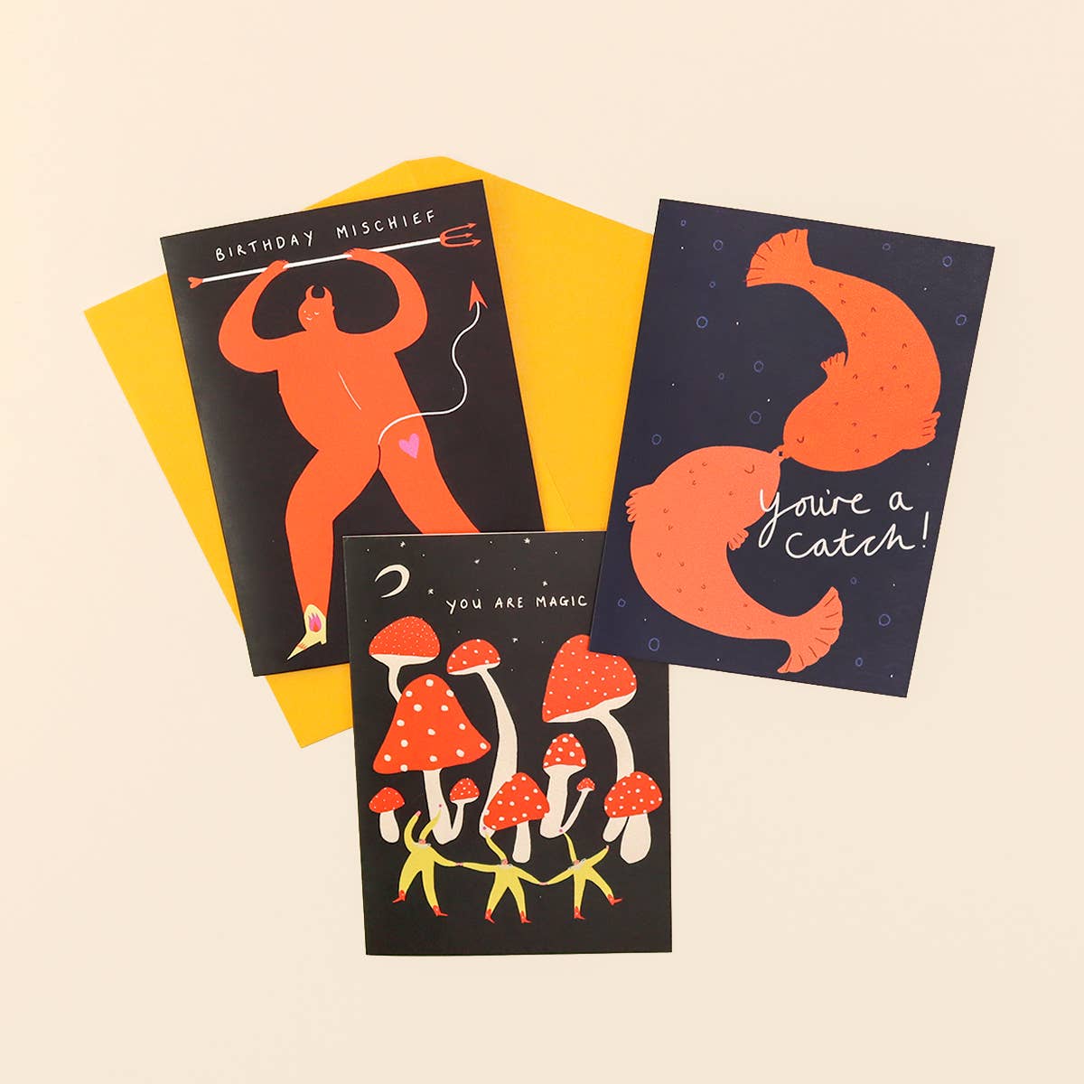 Little Black Cat Illustrated Goods - Vendita all'ingrosso Biglietti di auguri - Biglietto di Compleanno Malizioso | Cartolina Spiritosa | Compleanno Birichino | A64