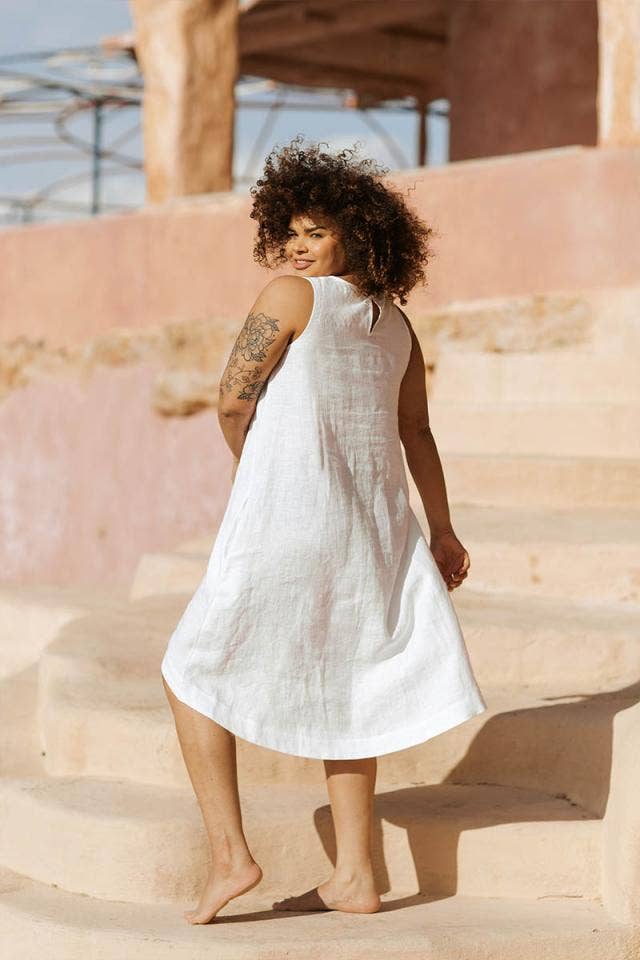 MagicLinen (We handle U.S. import procedures for you) - Wholesale Jurk - Dames - Royal Toscana mouwloze linnen jurk11