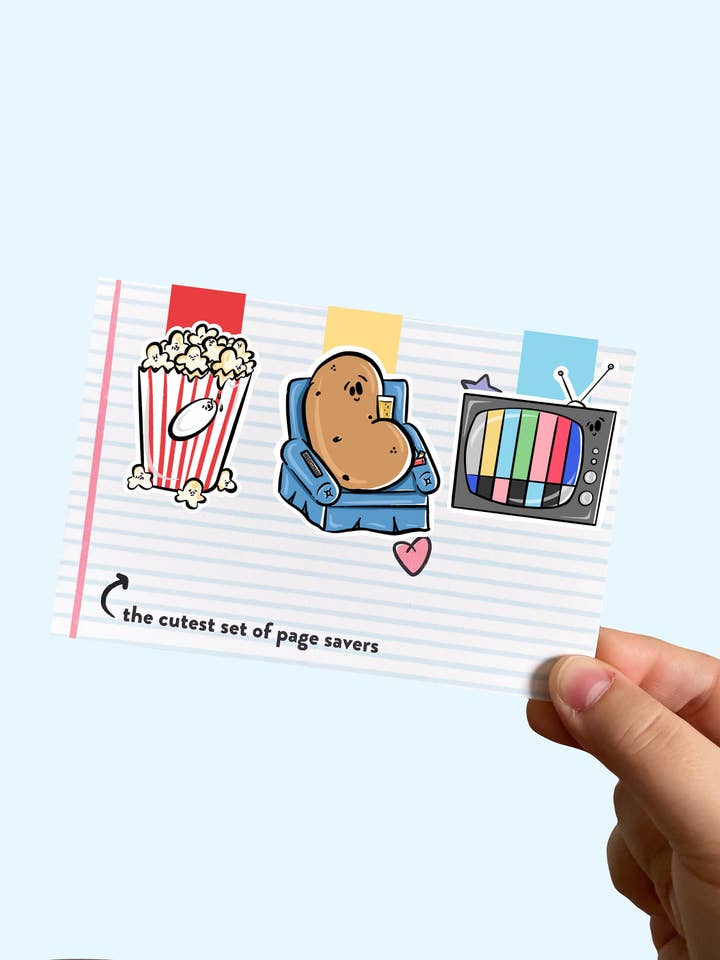 Couch Potato Magnetic Bookmark Trio for wholesale by Millie Paper Co.