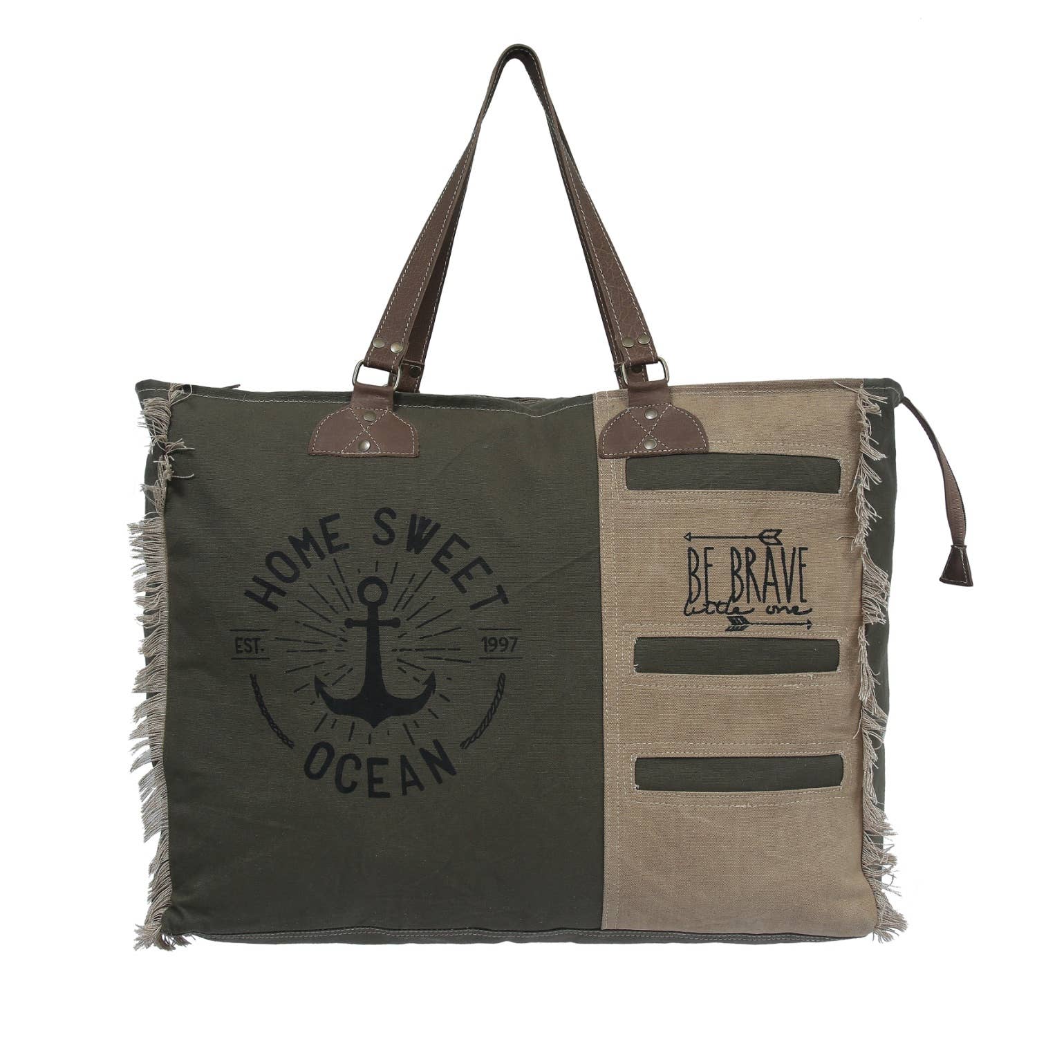 Hopofly Bags - Venta al por mayor Bolsa de viaje - Mujer - Bolso Visco Weekender de lona y piel para mujer0