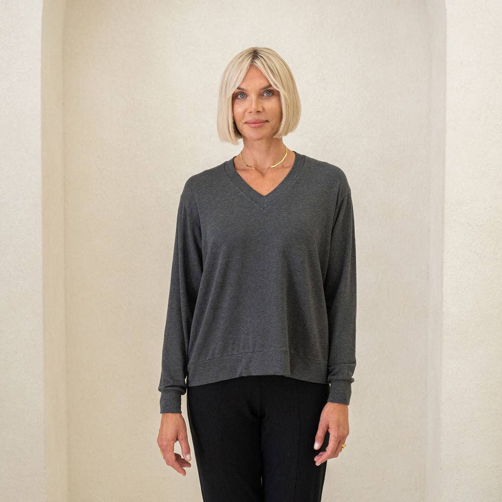 Encircled - Wholesale Sweatshirt - Women's - The Bamboo Merino Dressy V-Neck Sweatshirt12