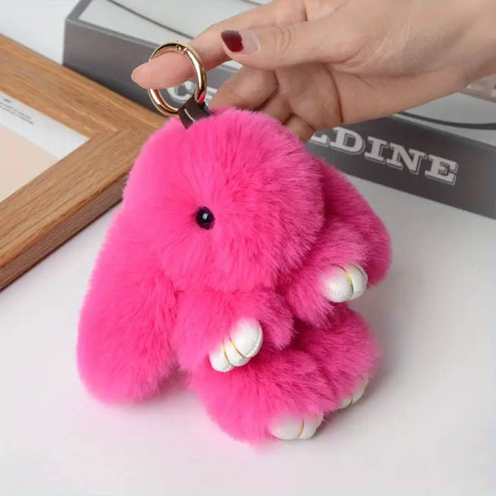 TAPA fashion - Wholesale Keychain - Women's - Large Rabbit Pom Pom Key Chain KC0225-6 (12PC)16