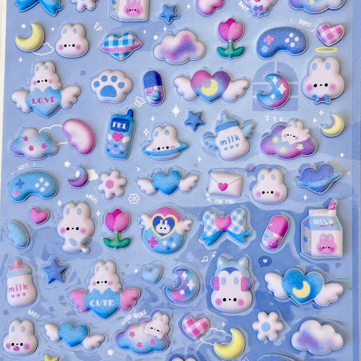 BCmini - Wholesale Sticker - 11023 Tiny Animal Food Court Puffy Assorted Stickers-128