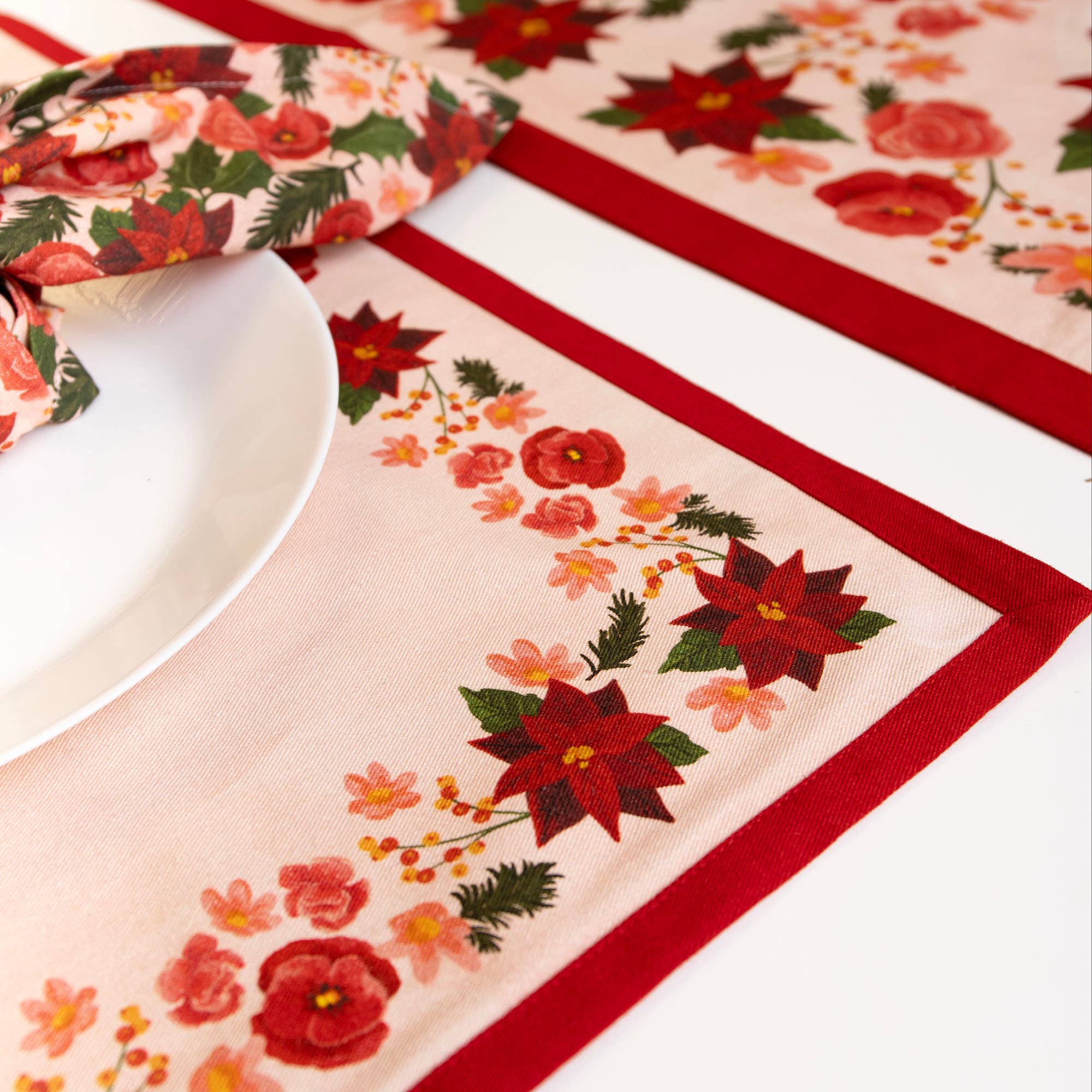 1canoe2 | One Canoe Two Paper Co. - Wholesale Placemat - Yuletide Blooms Christmas Cloth Table Placemat Set0