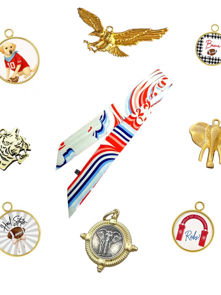 Collier écharpe de jour de match personnalisé/Rush Rouge pour la vente par Nora James jewelry