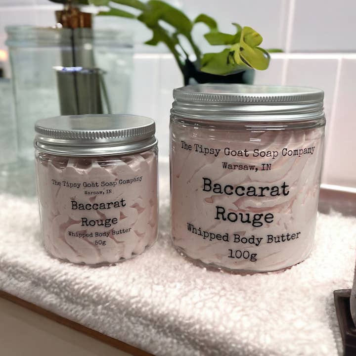 Baccarat Rouge Whipped Body Butter for wholesale by The Tipsy Goat Soap Company