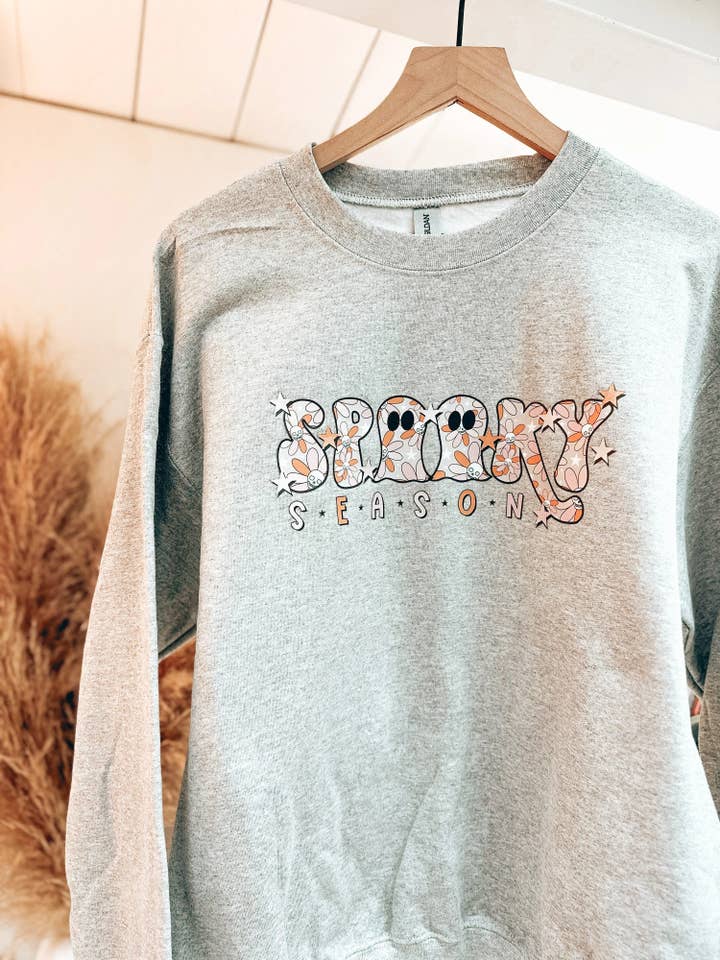 Spooky season crewneck for wholesale by Powered By Daisies