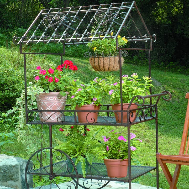 Lg. Flower Cart Planter for wholesale by Deer Park Ironworks
