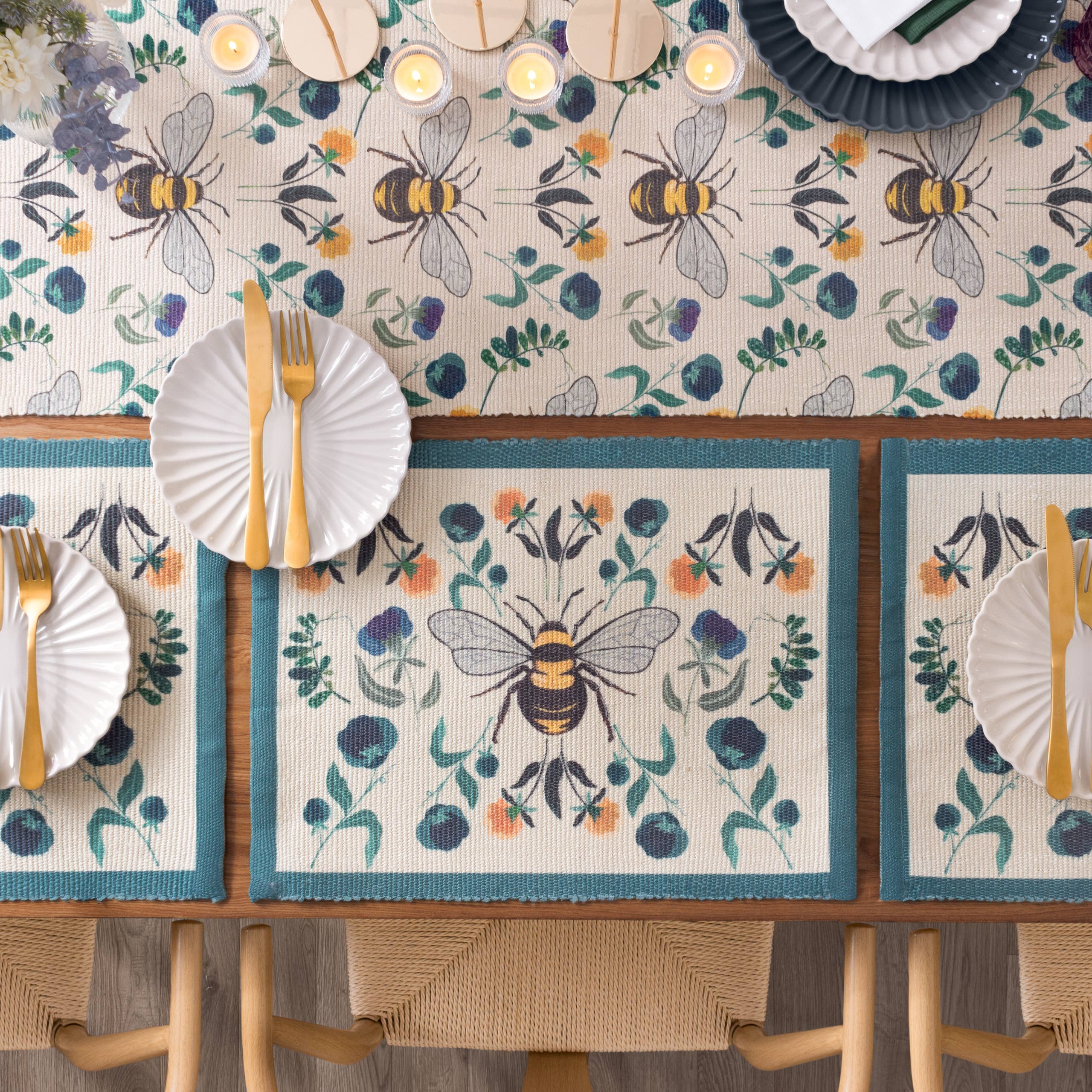 Wild Garden Indoor/Outdoor Table Runner Multicolour for wholesale on Faire5