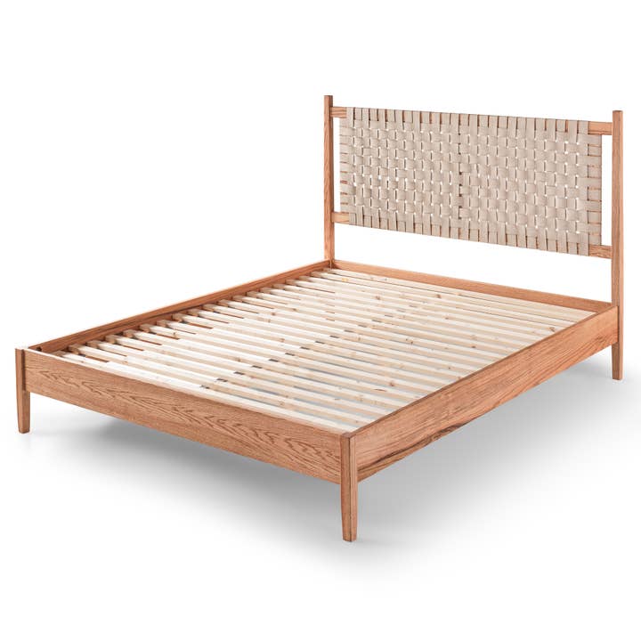 Halohope, LLC - Wholesale Bedroom Furniture - Handmade Oak Bedframe with Leather Details3