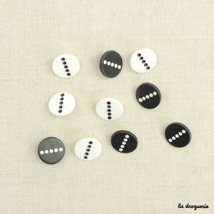 LA DROGUERIE - Wholesale Sewing Button/Snap - "Domino dot style button" 15 mm2