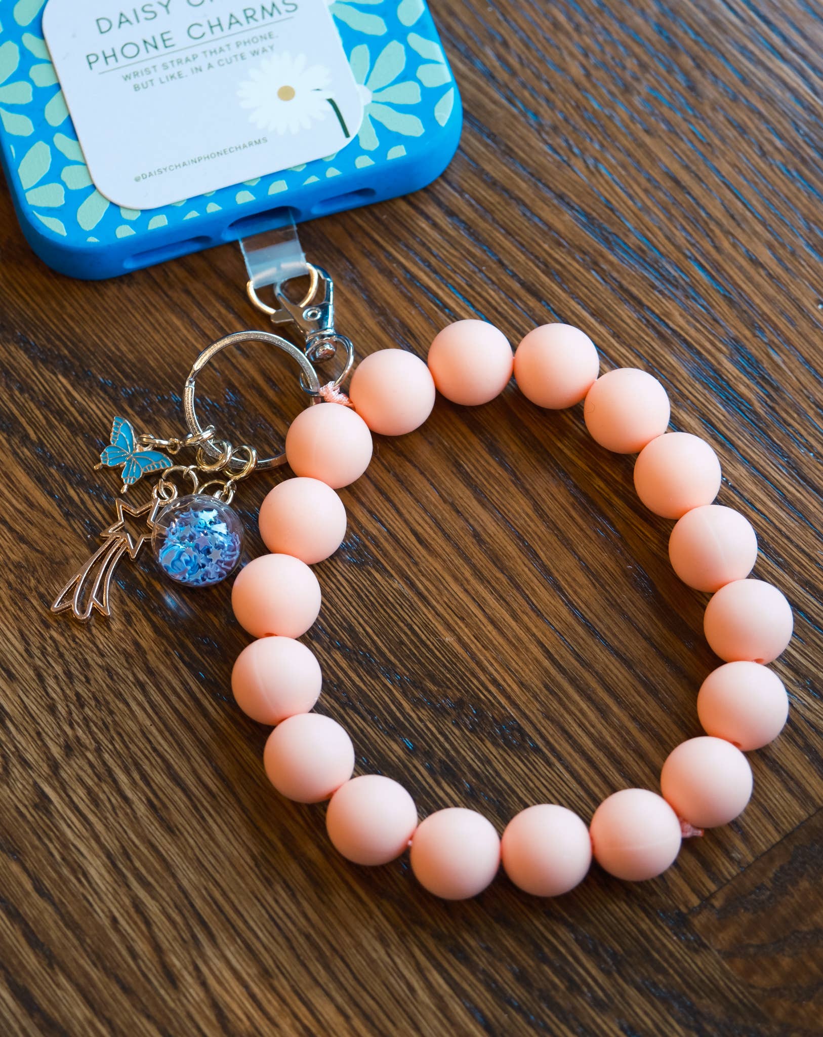 Daisy Chains Phone Charms - Wholesale Phonecase Strap - Silicone Bead Phone Charm Wristlet: Solid Colors11