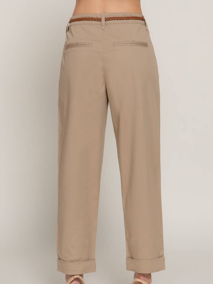 Active Basic | Active USA - Wholesale Pants - Women's - Chino Pants with Braided Belt7